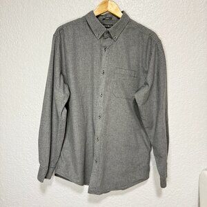Eddie Bauer Men's Large Classic Fit Button-Down Shirt 100% Cotton - Heather Gray